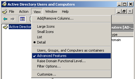 ad1 Active Directory with Advanced Features enabled