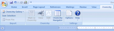 Chem4Word Show Chemistry Notations Easily in Word ribbon 400x112 Chem4Word Show Chemistry Notations Easily in Word