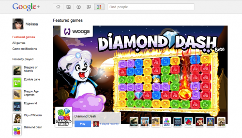 Games Come To Google+ diamond dash 500x286 Games Come To Google+
