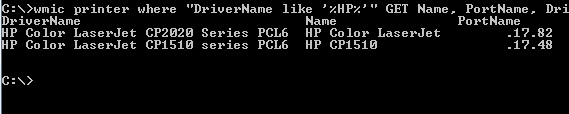 wmic like Using wildcards and like statements in WMI queries and scripts