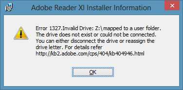 Windows 8 and problems with a redirected My Documents folder adobereader error Windows 8 and problems with a redirected My Documents folder