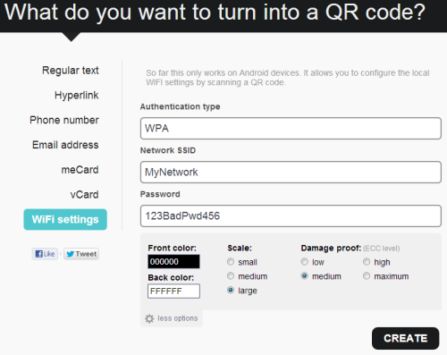 qr wifi Create a QR Code to share your WiFi settings