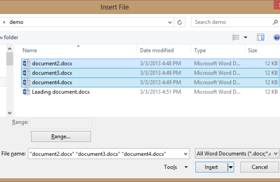 Select multiple files in reverse order How to merge multiple Word documents into one