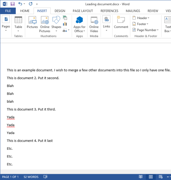merge multiple word documents results How to merge multiple Word documents into one