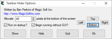 Hide the taskbar and Start button at Startup - 404 Tech Support